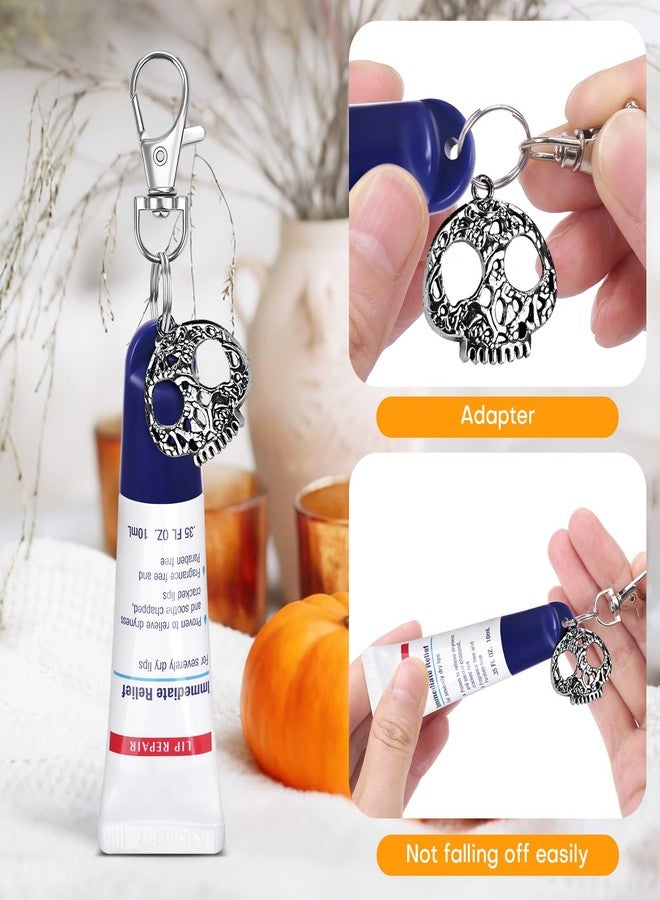 Rolitwils Halloween Edition 4 Pcs Keychain Holder for Aquaphor Lip Repair - Polypropylene Cap Accessory - Fit Lip Balm Keychain with Halloween Charms - Image 4